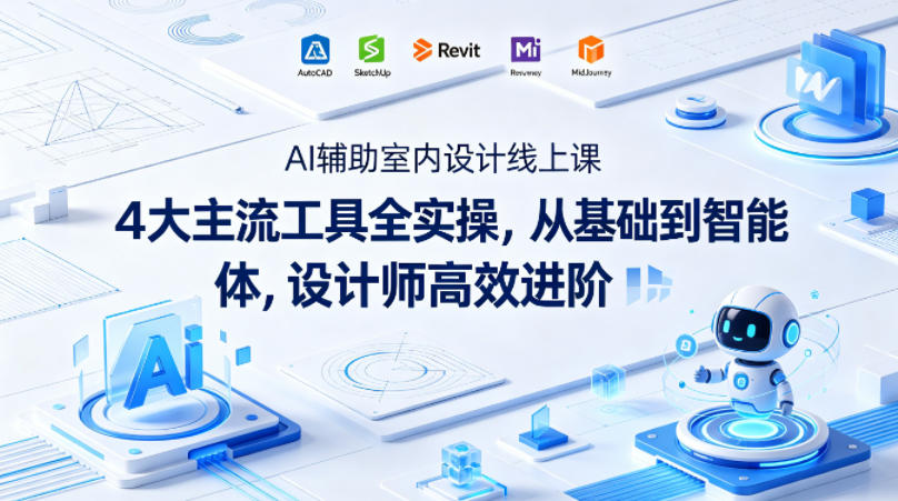 AI辅助室内设计线上课｜4大主流工具全实操，从基础到智能体，设计师高效进阶-藏宝阁