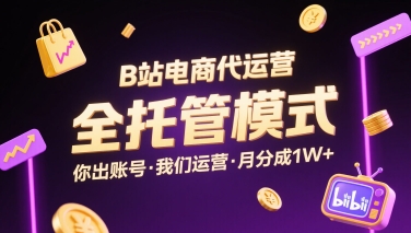 B站电商代运营，全托管模式，你出账号，我们来运营，每月分成1W+【揭秘】-藏宝阁