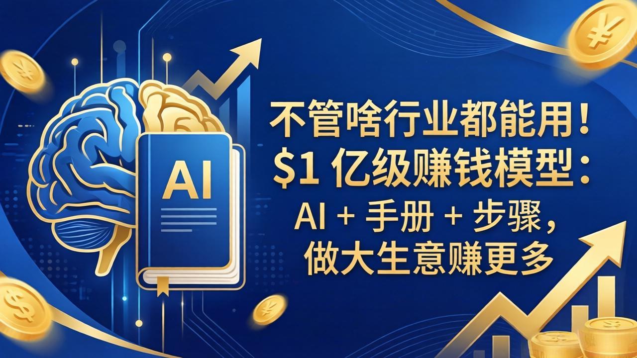 不管啥行业都能用！$1 亿级赚钱模型：AI + 手册 + 步骤，做大生意赚更多-藏宝阁