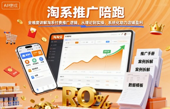 淘系推广陪跑，全维度讲解淘系付费推广逻辑，从理论到实操，系统化助力店铺盈利-藏宝阁