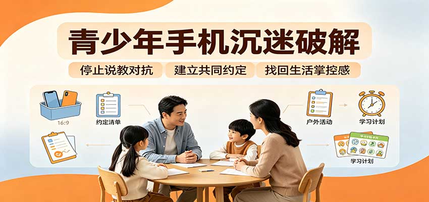 青少年手机沉迷破解:跳出管控说教思维,六步法引导孩子夺回注意力掌控权-藏宝阁