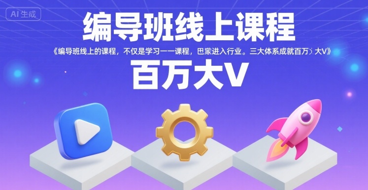 编导班线上课程，不仅是学习一门课程，更是进入一个行业，三大体系成就百万大V-藏宝阁