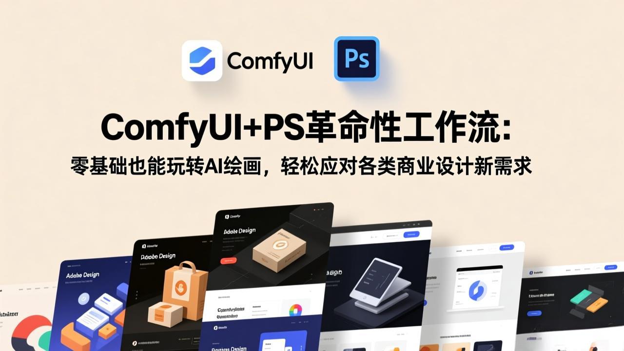 ComfyUI+PS革命性工作流：零基础也能玩转AI绘画，轻松应对各类商业设计新需求-藏宝阁