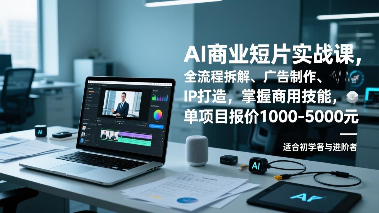 AI商业短片实战课，全流程拆解、广告制作、IP打造，掌握商用技能，单项目报价1000-5000元-藏宝阁