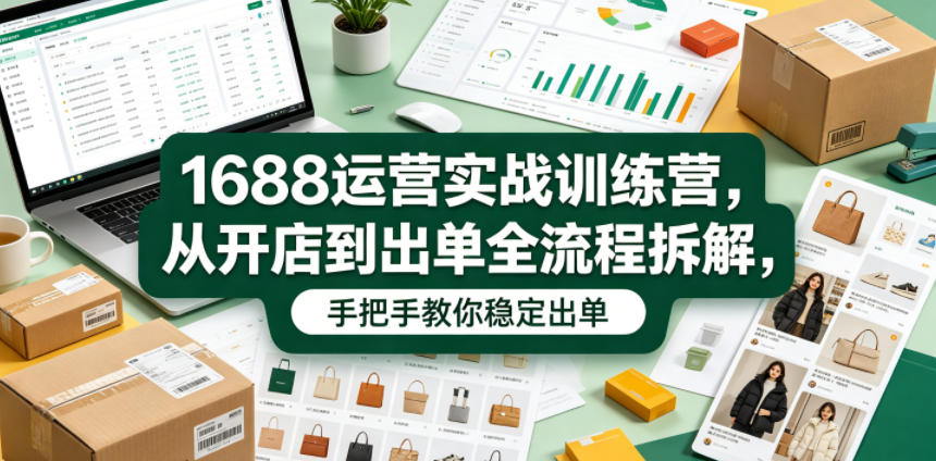 1688运营实战训练营，从开店到出单全流程拆解，手把手教你稳定出单(更新0620)-藏宝阁