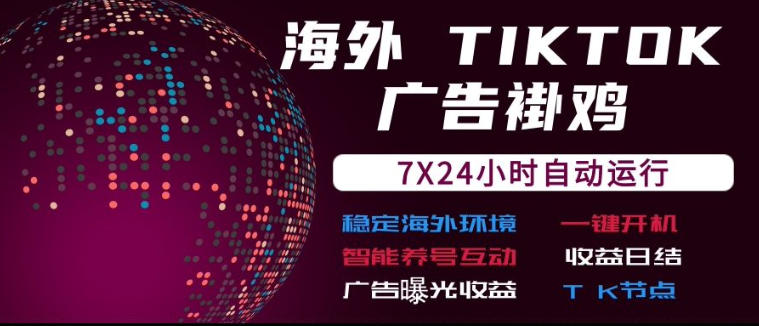 海外TikTok挂G流量变现，7X24自动运行，广告曝光收益，收益日结【揭秘】-藏宝阁