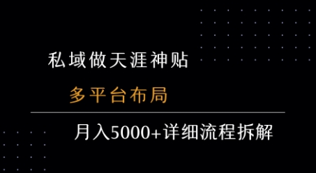 私域做天涯神贴 多平台布局 月入5k+详细流程拆解-藏宝阁