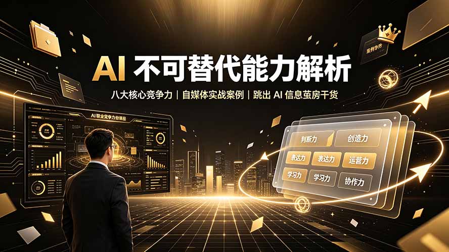 付费文章：AI 不可替代能力解析▸八大核心竞争力｜自媒体实战案例｜跳出 AI 信息茧房干货-藏宝阁