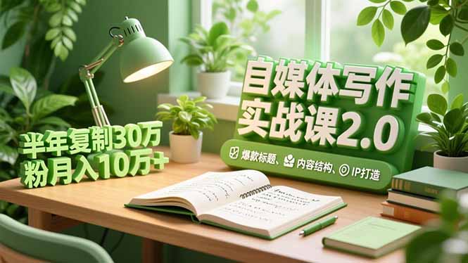 自媒体写作实战课2.0，爆款标题、内容结构、IP打造，半年复制30万粉月入10万+-藏宝阁