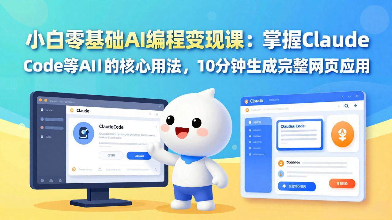 小白零基础AI编程变现课：掌握Claude Code等AI工具的核心用法，10分钟生成完整网页应用-藏宝阁