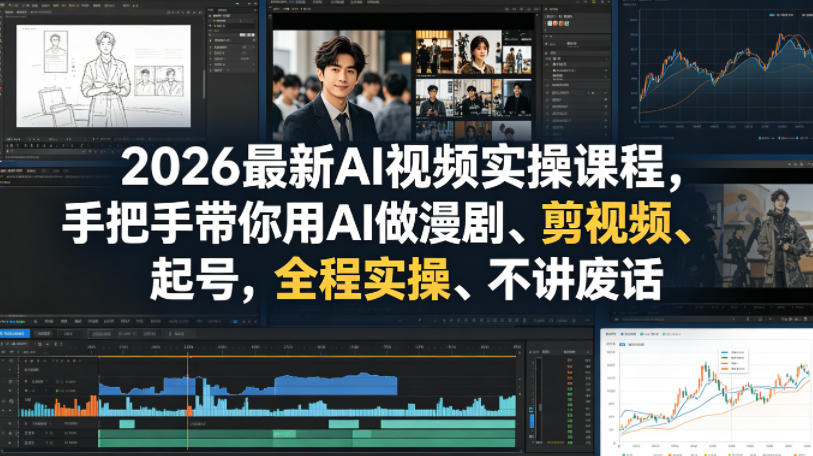 2026最新AI视频实操课程，手把手带你用AI做漫剧、剪视频、起号，全程实操、不讲废话-藏宝阁