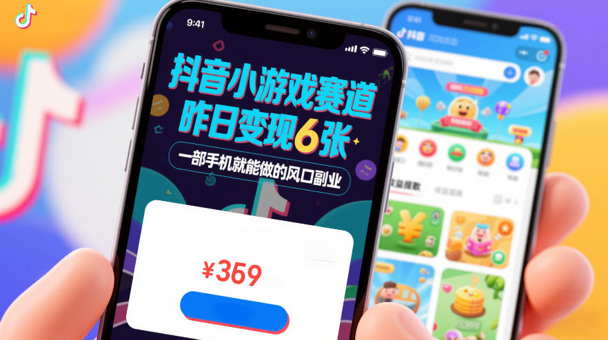 抖音小游戏赛道，昨日变现600+，零基础一部手机就能做的风口副业【揭秘】-藏宝阁