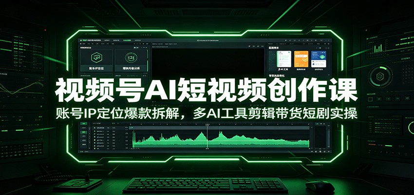 视频号AI短视频创作课：账号IP定位爆款拆解，多AI工具剪辑带货短剧实操-藏宝阁