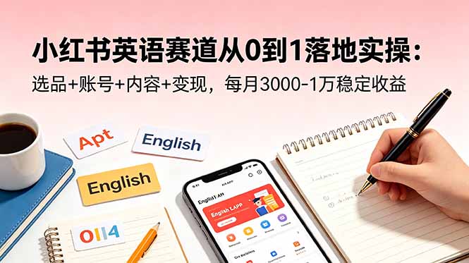 小红书英语赛道从0到1落地实操：选品+账号+内容+变现，每月3000-1万稳定收益-藏宝阁