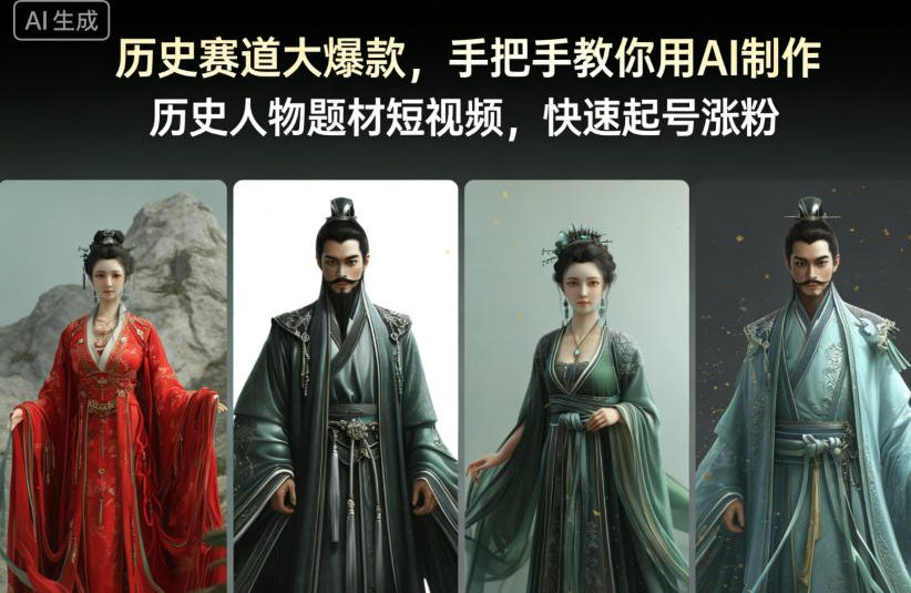 历史赛道大爆款，手把手教你用AI制作历史人物题材短视频，快速起号涨粉-藏宝阁
