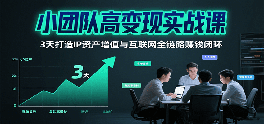 小团队高变现实战课，3天打造IP资产增值与互联网全链路赚钱闭环(第二期)-藏宝阁