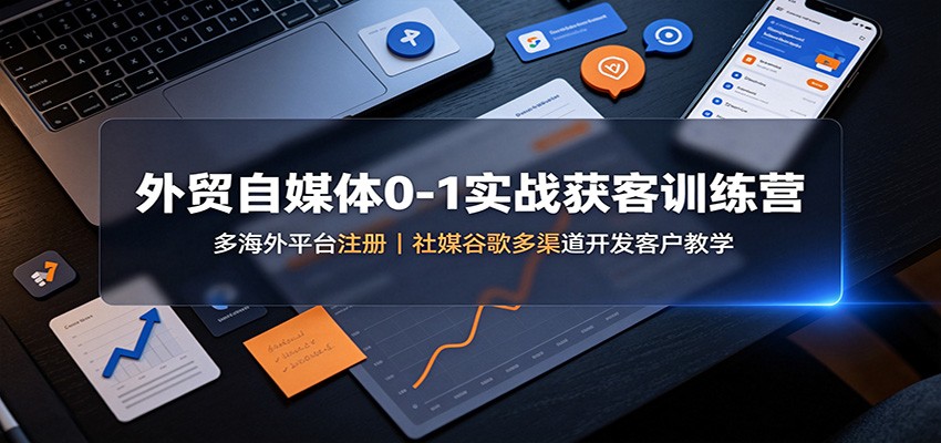 外贸自媒体0-1实战获客训练营：多海外平台注册，社媒谷歌多渠道开发客户教学-藏宝阁