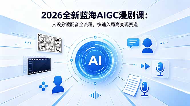 2026全新蓝海AIGC漫剧课：人设分镜配音全流程，快速入局高变现赛道-藏宝阁