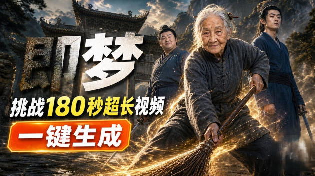 即梦挑战180秒超长视频！一键生成3分钟电影？完整制作流程详细分享！-藏宝阁