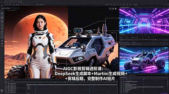 AIGC影视剪辑进阶课：DeepSeek生成脚本+Martini生成视频+剪辑后期，完整制作AI短片-藏宝阁