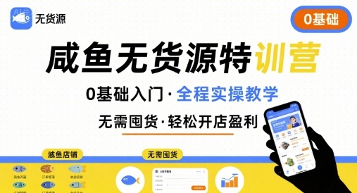 无货源特训营，0基础带你玩转咸鱼无货源-藏宝阁