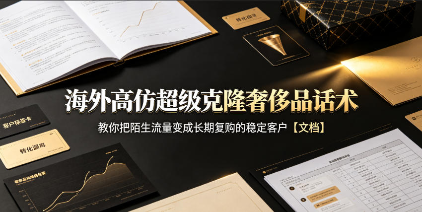 海外高仿超级克隆奢侈品话术，教你把陌生流量变成长期复购的稳定客户【文档】-藏宝阁