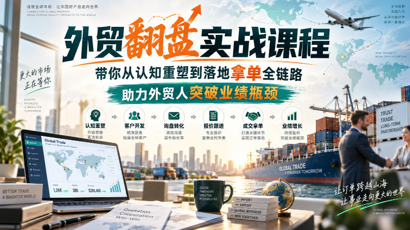 外贸翻盘实战课程，带你从认知重塑到落地拿单全链路，助力外贸人突破业绩瓶颈-藏宝阁