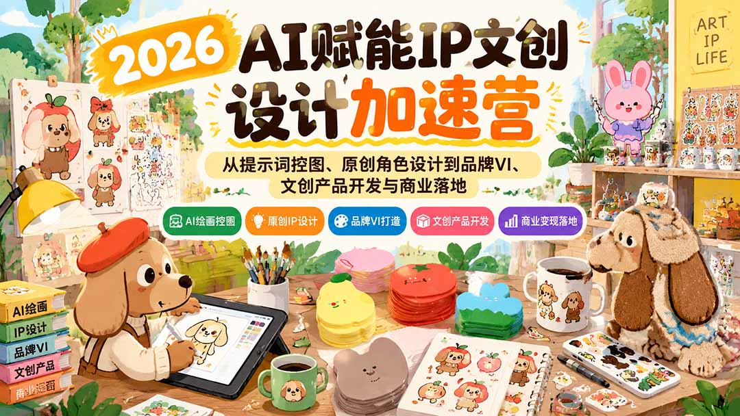 2026AI赋能IP文创设计加速营：从提示词控图、原创角色设计到品牌VI、文创产品开发与商业落地-藏宝阁