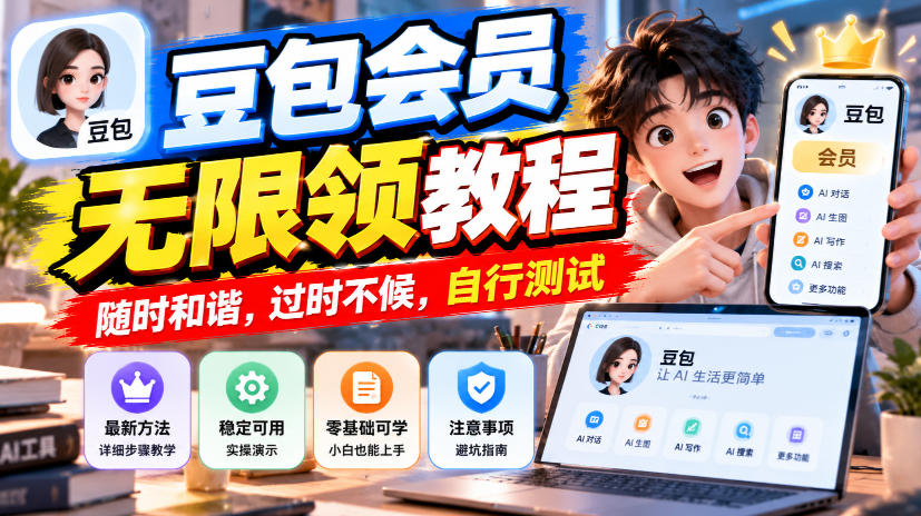 豆包会员无限领教程，随时和谐，过时不候，自行测试-藏宝阁