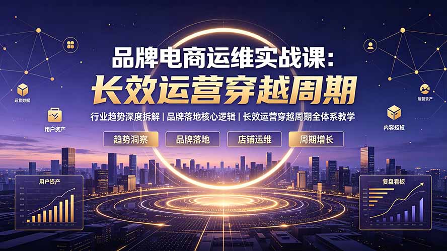 品牌电商运维实战课：行业趋势深度拆解｜品牌落地核心逻辑｜长效运营穿越周期全体系教学-藏宝阁