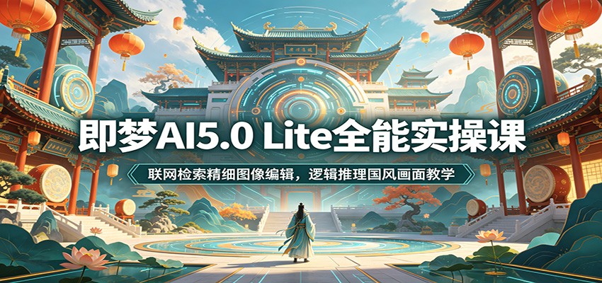 即梦AI5.0 Lite全能实操课：联网检索精细图像编辑，逻辑推理国风画面教学-藏宝阁
