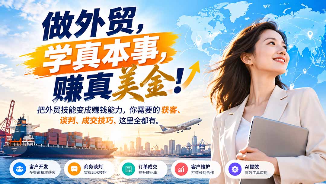 做外贸，学真本事，赚真美金！把外贸技能变成赚钱能力，你需要的获客、谈判、成交技巧，这里全都有-藏宝阁
