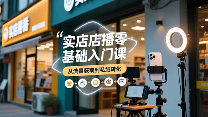 实体店播零基础入门课，实体店+短视频+直播+微信生态+私域社群，从流量获取到私域转化-藏宝阁