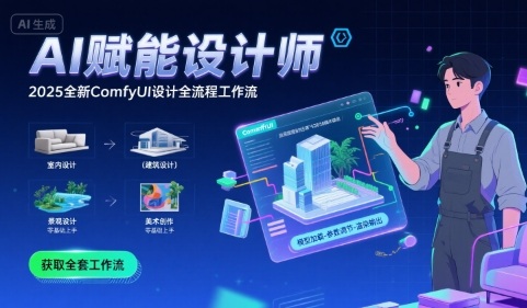 AI赋能设计师， 2025全新comfyui设计全流程工作流 ，室内-建筑-景观-美术，零基础直接上手-藏宝阁