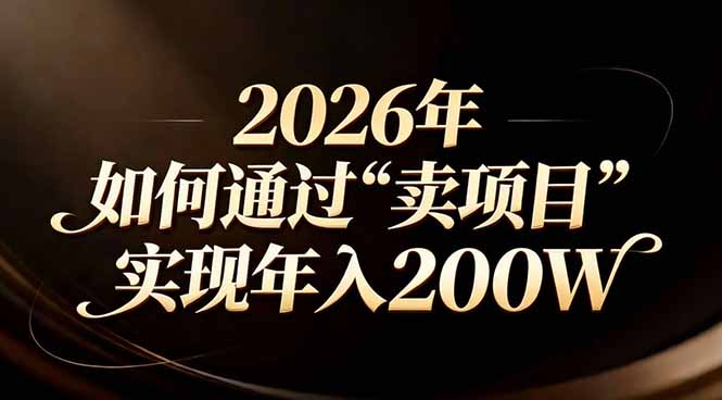 站在2026年的十字路口：一个普通人如何通过卖项目实现年入200万-藏宝阁