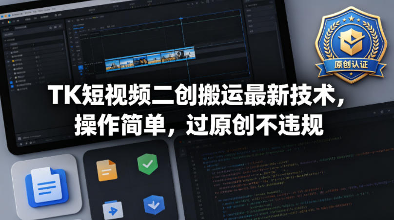 TK短视频二创搬运最新技术，操作简单，过原创不违规-藏宝阁