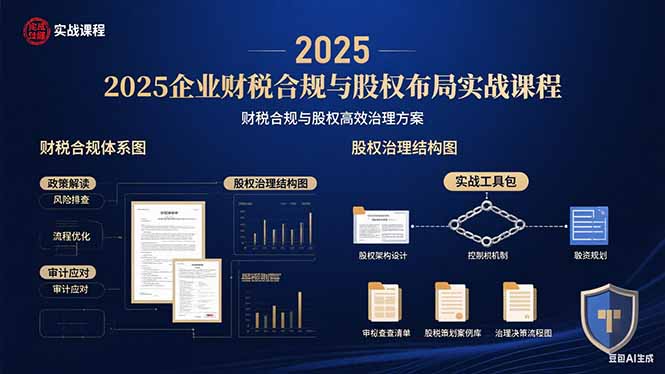 2025企业财税合规与股权布局的实战课程：财税合规与股权高效治理方案-藏宝阁