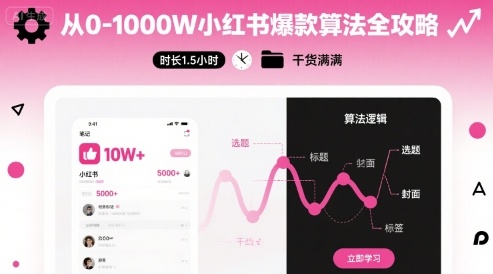 从0-1000W小红书爆款算法全攻略，时长1.5小时，干货满满-藏宝阁