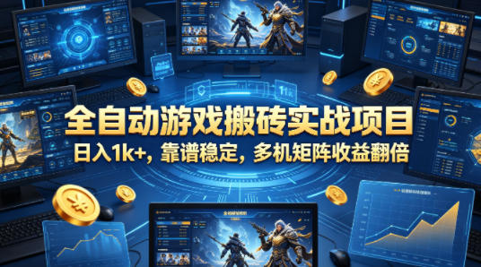 全自动游戏搬砖实战项目，日入1k+，靠谱稳定，多机矩阵收益翻倍【揭秘】-藏宝阁