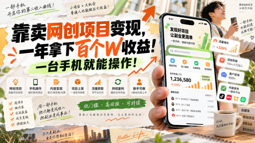 网创小程序虚拟资料变现,一年拿下百万收益,一部手机就可以做,0成本变现副业!-藏宝阁