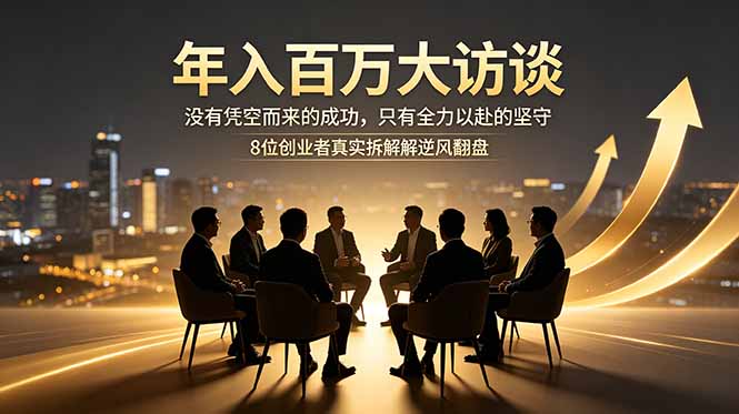 年入百万大访谈：没有凭空而来的成功，只有全力以赴的坚守，8位创业者真实拆解逆风翻盘路-藏宝阁