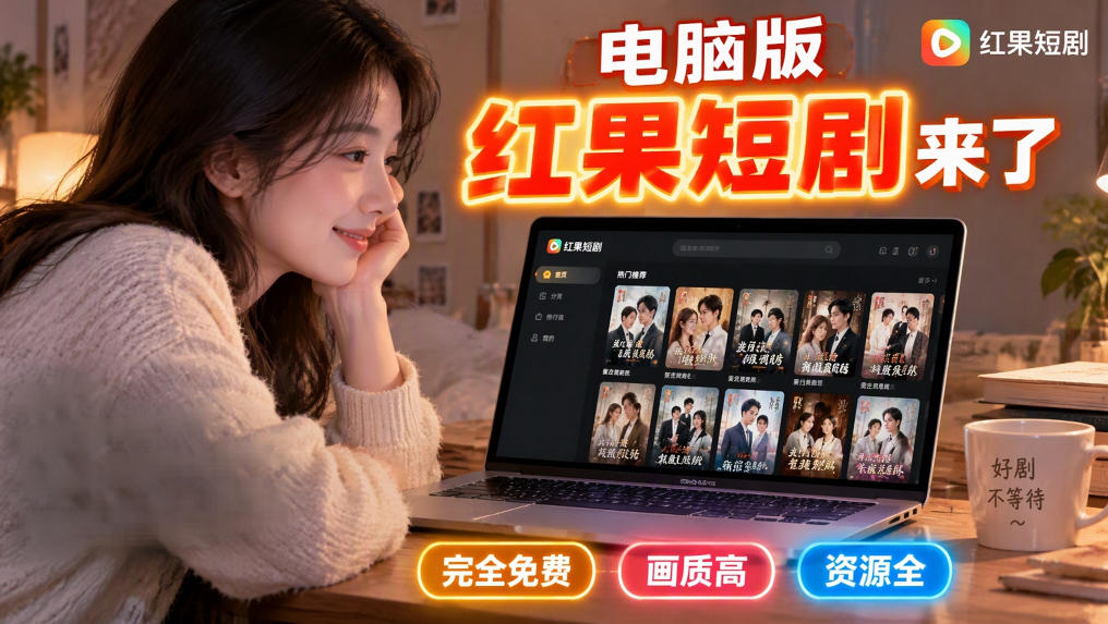手机看短剧费眼？电脑版红果短剧来了，完全免费、画质高、资源全-藏宝阁
