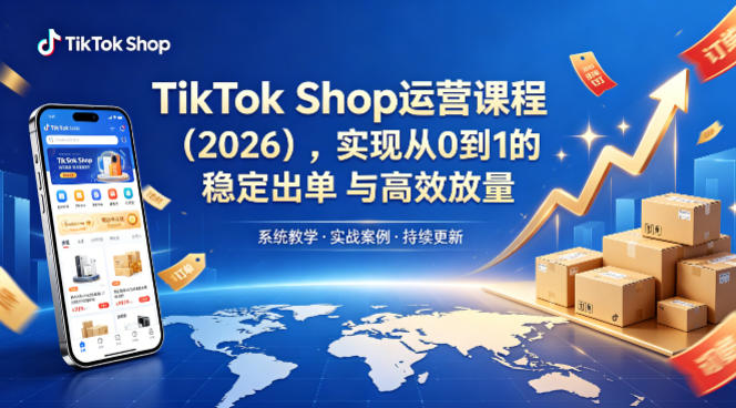 TikTok Shop运营课程(2026)，实现从0到1的稳定出单与高效放量-藏宝阁