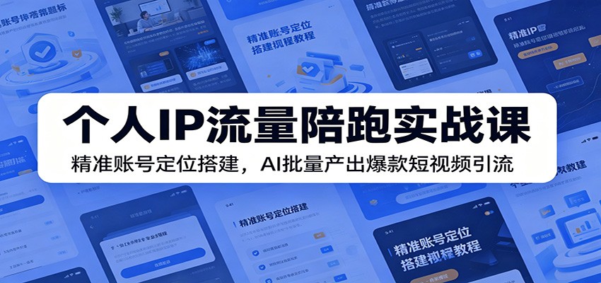 个人IP流量陪跑实战课：精准账号定位搭建，AI批量产出爆款短视频引流-藏宝阁