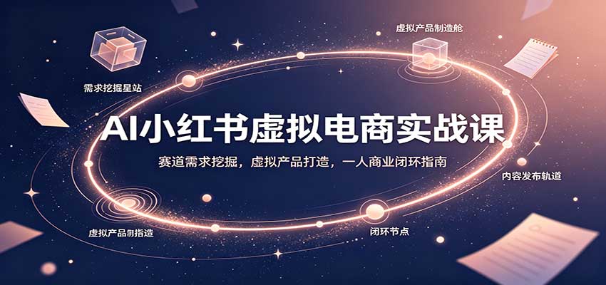 AI小红书虚拟电商实战课：赛道需求挖掘，虚拟产品打造，一人商业闭环指南-藏宝阁