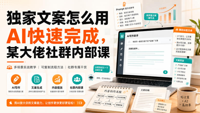 独家文案怎么用AI快速完成，某大佬社群内部课-藏宝阁