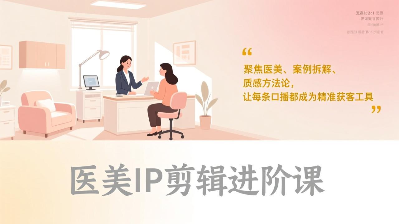医美IP剪辑进阶课，聚焦医美、案例拆解、质感方法论，让每条口播都成为精准获客工具-藏宝阁