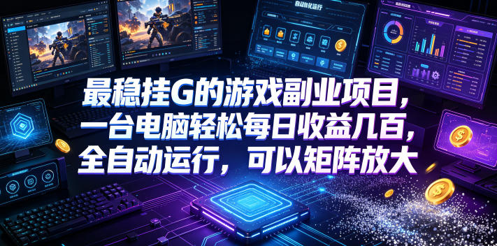 AI游戏全自动挂机项目，单号日入100左右，可矩阵放大！-藏宝阁