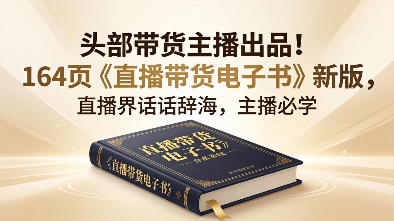 头部带货主播出品！164页《直播带货电子书》新版，直播界话术辞海，主播必学-藏宝阁