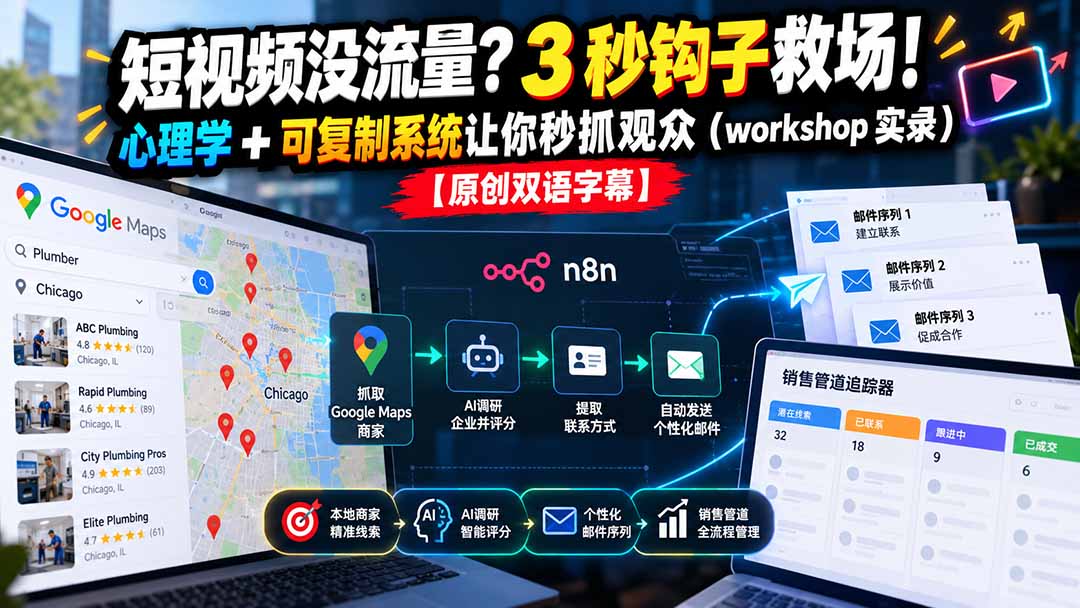短视频没流量？3 秒钩子救场！心理学 + 可复制系统让你秒抓观众(workshop 实录-藏宝阁